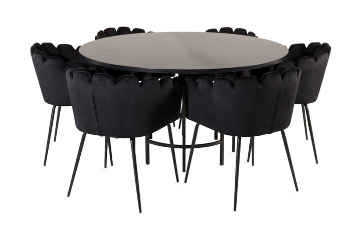 Matgrupp Copenhagen med 6 Limhamn Matstolar Svart - Furniture Fashion - Möbler - Matgrupper - Rund matgrupp