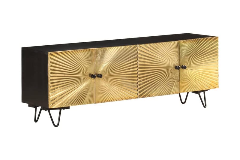 TV-bänk 130x30x45 cm massivt mangoträ - Svart - Möbler - Bord & matgrupp - Soffbord