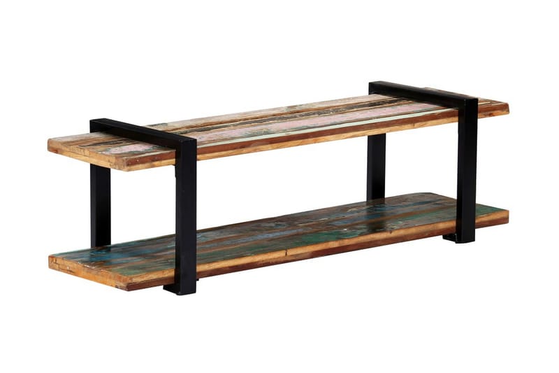 TV-bänk 130x40x40 cm massivt återvunnet trä - Flerfärgad - Möbler - Bord & matgrupp - Avlastningsbord & sidobord - Brickbord & småbord