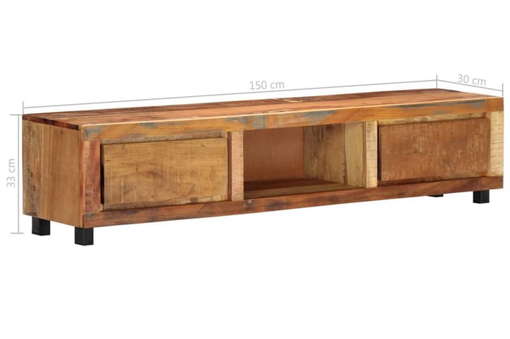 TV-bänk 150x30x33 cm massivt återvunnet trä - Brun - Möbler - TV- & Mediamöbler - TV bänk & mediabänk