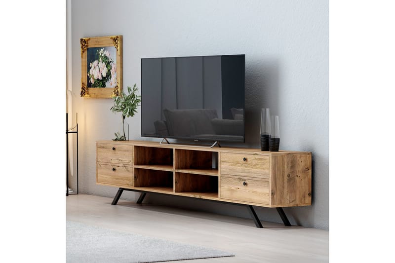Tv-bänk Betao Ventura 180 cm - Mörkbrun/Svart - Möbler - TV- & Mediamöbler - TV bänk & mediabänk