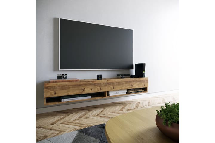 Tv-bänk Calrin 180 cm 2 Hyllor - Natur - Möbler - TV- & Mediamöbler - TV bänk & mediabänk
