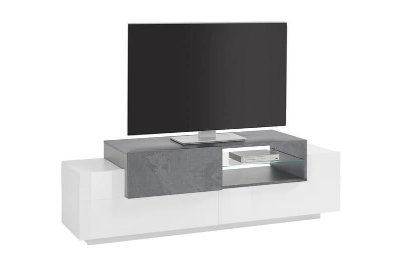Tv-bänk Coronew 160 cm - Vit/Antracit - Möbler - TV- & Mediamöbler - TV bänk & mediabänk