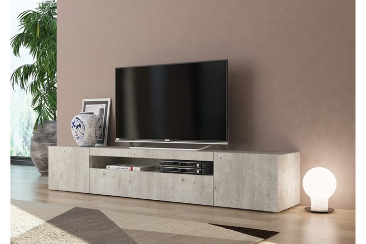 Tv-bänk Davod 200 cm - Betonggrå - Möbler - TV- & Mediamöbler - TV-skåp