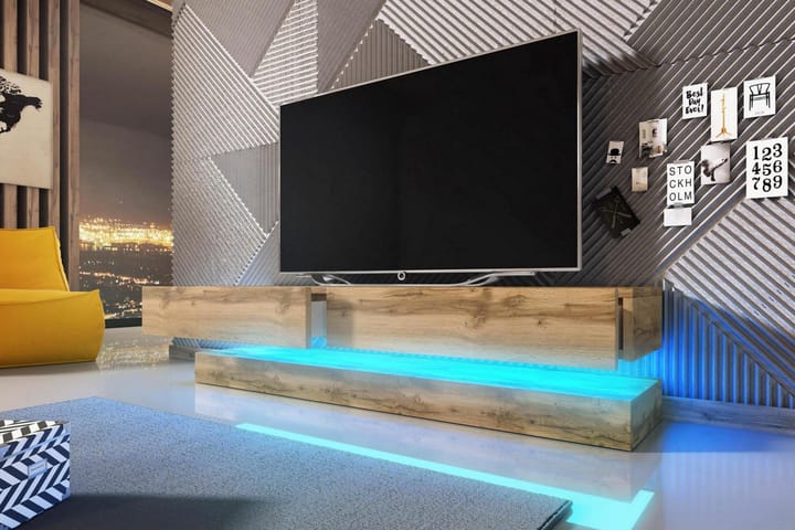 TV-bänk Dublin 140 cm LED-belysning - Natur|Trä - Möbler - TV- & Mediamöbler - TV-bänk & mediabänk