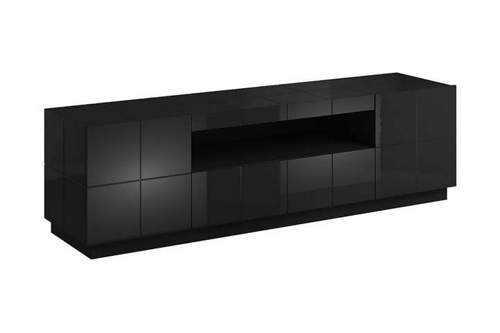 TV-bänk Ebreon 184 cm + LED - Svart Högglans/Vit LED - Möbler - TV- & Mediamöbler - TV bänk & mediabänk