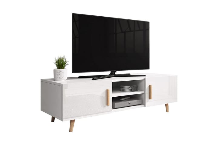 Tv-bänk Foskros 50x42x140 cm - Vit - Möbler - TV- & Mediamöbler - TV bänk & mediabänk