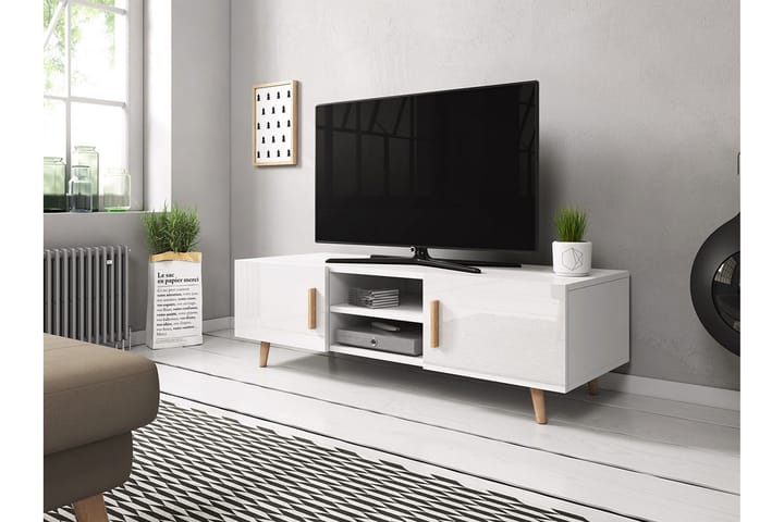 Tv-bänk Foskros 50x42x140 cm - Vit - Möbler - TV- & Mediamöbler - TV-bänk & mediabänk
