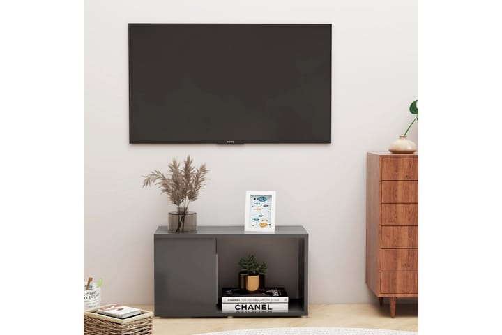 TV-bänk grå 60x24x32 cm spånskiva - Grå - Möbler - TV- & Mediamöbler - TV-bänk & mediabänk