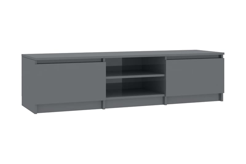 TV-bänk grå högglans 140x40x35,5 cm spånskiva - Grå - Möbler - TV- & Mediamöbler - TV-bänk & mediabänk