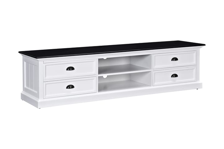 TV-bänk Hampton 180 cm Hylla 4 Lådor - Vit|Svart - Möbler - Bord & matgrupp - Kontorsbord - Skrivbord