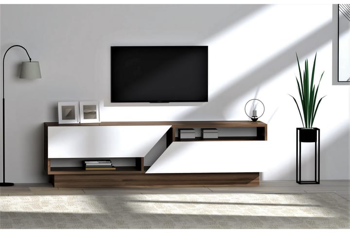Tv-bänk Kozani 160 cm - Mörkbrun/Vit - Möbler - Bord & matgrupp - Matbord & köksbord