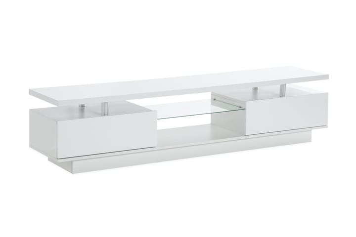 Tv-Bänk Laritstorp 180 cm 2 Hyllor LED-Belysning - Vit - Möbler - Bord & matgrupp - Avlastningsbord & sidobord - Sängbord & nattduksbord