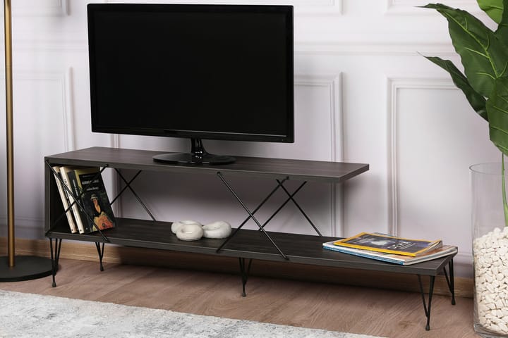 Tv-bänk Laryss 120 cm - Mörkbrun - Möbler - TV- & Mediamöbler - TV-skåp