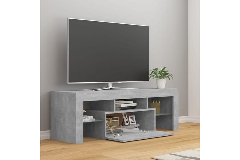 TV-bänk med LED-belysning betonggrå 120x35x40 cm - Grå - Möbler - TV- & Mediamöbler - TV bänk & mediabänk