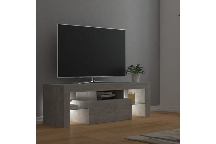 TV-bänk med LED-belysning betonggrå 120x35x40 cm - Grå - Möbler - TV- & Mediamöbler - TV bänk & mediabänk
