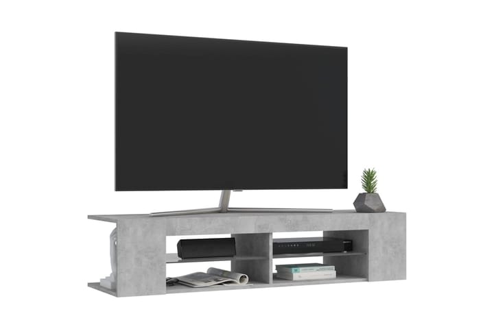 TV-bänk med LED-belysning betonggrå 135x39x30 cm - Grå - Möbler - TV- & Mediamöbler - TV bänk & mediabänk