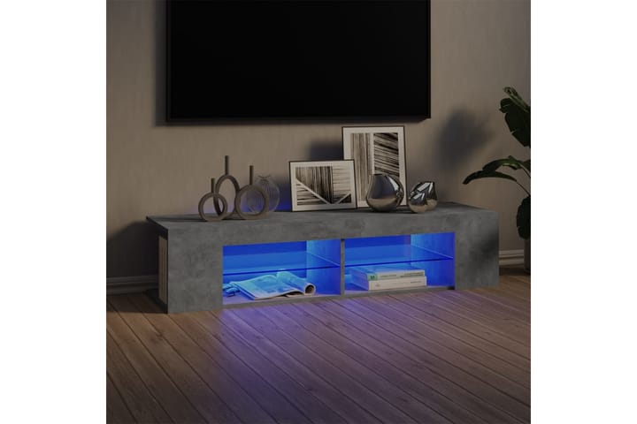 TV-bänk med LED-belysning betonggrå 135x39x30 cm - Grå - Möbler - TV- & Mediamöbler - TV bänk & mediabänk