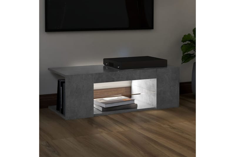 TV-bänk med LED-belysning betonggrå 90x39x30 cm - Grå - Möbler - TV- & Mediamöbler - TV bänk & mediabänk