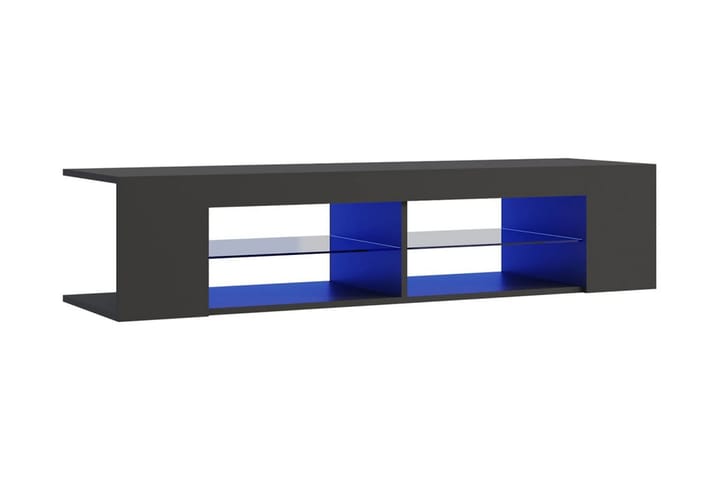 TV-bänk med LED-belysning grå 135x39x30 cm - Grå - Möbler - TV- & Mediamöbler - TV bänk & mediabänk