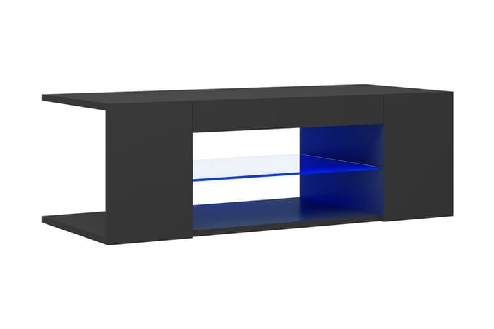 TV-bänk med LED-belysning grå 90x39x30 cm - Grå - Möbler - TV- & Mediamöbler - TV bänk & mediabänk