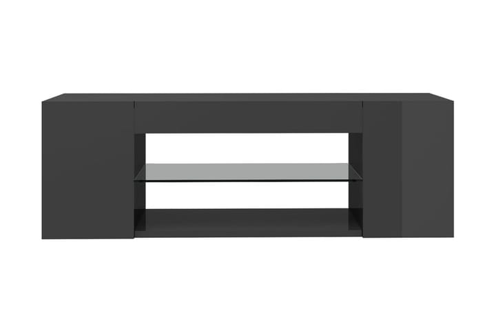 TV-bänk med LED-belysning grå högglans 90x39x30 cm - Grå - Möbler - TV- & Mediamöbler - TV-bänk & mediabänk