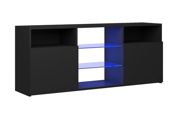 TV-bänk med LED-belysning svart 120x30x50 cm - Svart - Möbler - TV- & Mediamöbler - TV bänk & mediabänk