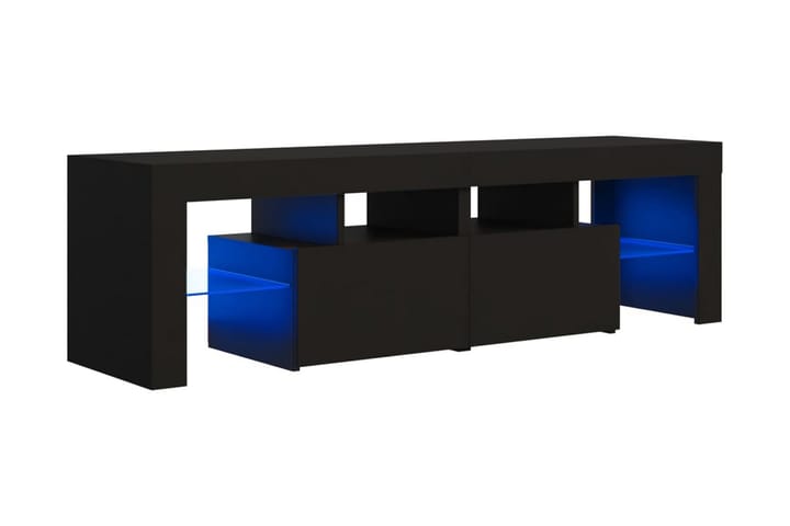 TV-bänk med LED-belysning svart 140x35x40 cm - Svart - Möbler - TV- & Mediamöbler - TV-bänk & mediabänk