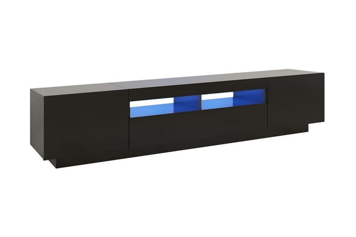 TV-bänk med LED-belysning svart 200x35x40 cm - Svart - Möbler - TV- & Mediamöbler - TV bänk & mediabänk