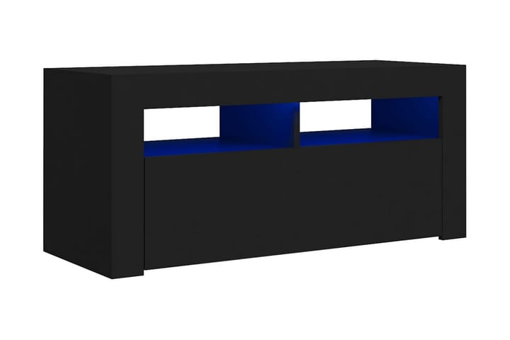 TV-bänk med LED-belysning svart 90x35x40 cm - Svart - Möbler - TV- & Mediamöbler - TV-bänk & mediabänk