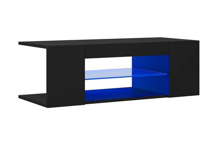 TV-bänk med LED-belysning svart 90x39x30 cm - Svart - Möbler - TV- & Mediamöbler - TV bänk & mediabänk