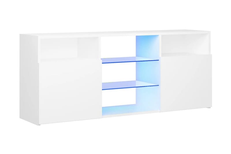 TV-bänk med LED-belysning vit 120x30x50 cm - Vit - Möbler - TV- & Mediamöbler - TV bänk & mediabänk