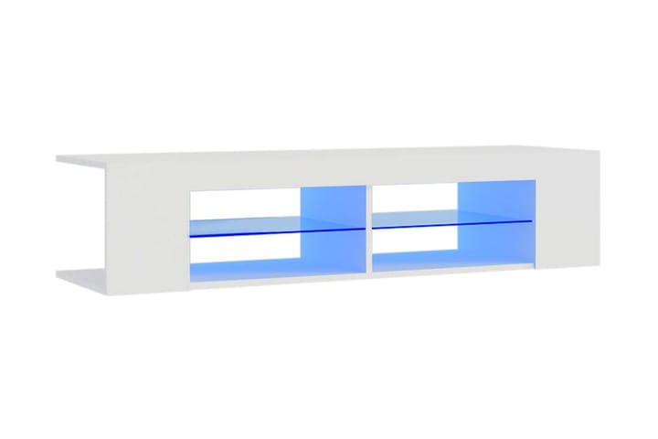 TV-bänk med LED-belysning vit 135x39x30 cm - Vit - Möbler - TV- & Mediamöbler - TV bänk & mediabänk