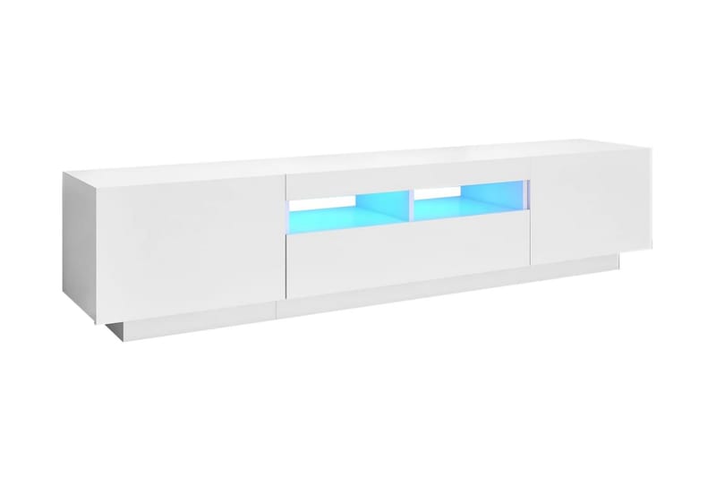 TV-bänk med LED-belysning vit 180x35x40 cm - Vit - Möbler - TV- & Mediamöbler - TV-bänk & mediabänk