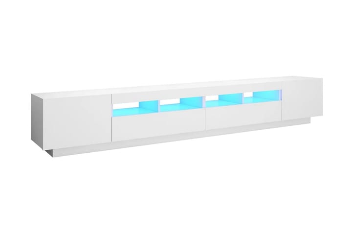TV-bänk med LED-belysning vit 260x35x40 cm - Vit - Möbler - Bord & matgrupp - Avlastningsbord & sidobord