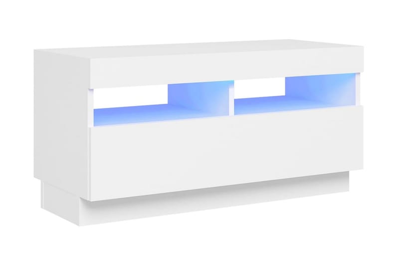 TV-bänk med LED-belysning vit 80x35x40 cm - Vit - Möbler - TV- & Mediamöbler - TV-bänk & mediabänk
