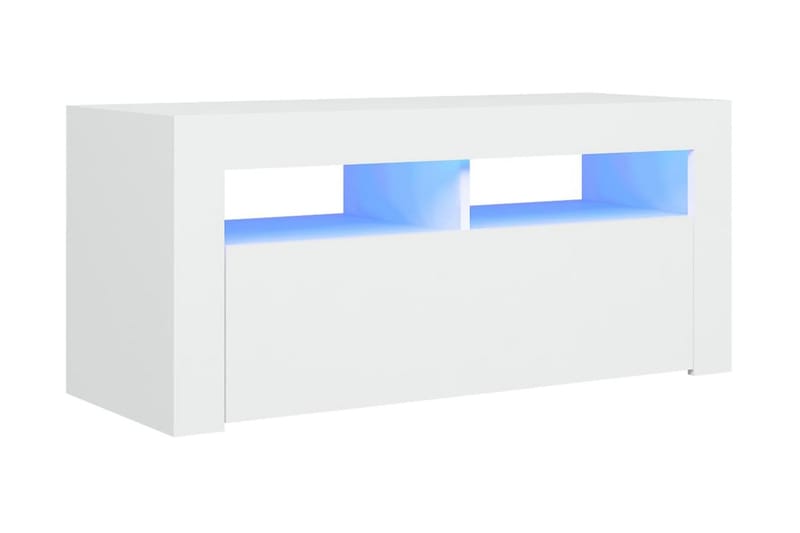 TV-bänk med LED-belysning vit 90x35x40 cm - Vit - Möbler - TV- & Mediamöbler - TV-skåp