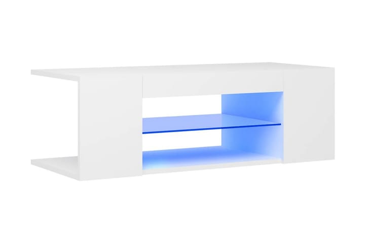 TV-bänk med LED-belysning vit 90x39x30 cm - Vit - Möbler - Bord & matgrupp - Avlastningsbord & sidobord - Brickbord & småbord