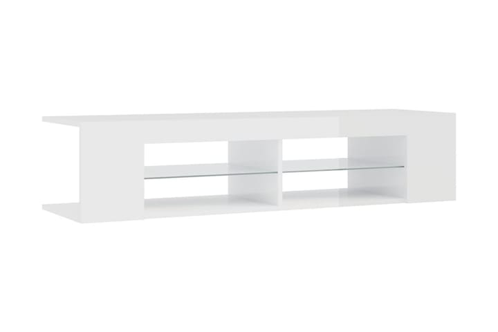 TV-bänk med LED-belysning vit högglans 135x39x30 cm - Vit - Möbler - TV- & Mediamöbler - TV bänk & mediabänk