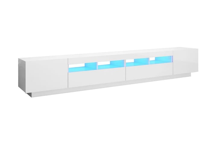 TV-bänk med LED-belysning vit högglans 260x35x40 cm - Vit - Möbler - TV- & Mediamöbler - TV bänk & mediabänk