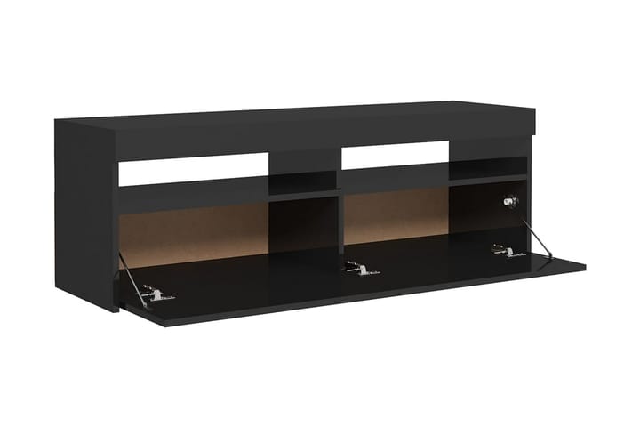 TV-bänk med LED-lampor högglans svart 120x35x40 cm - Svart - Möbler - TV- & Mediamöbler - TV-bänk & mediabänk