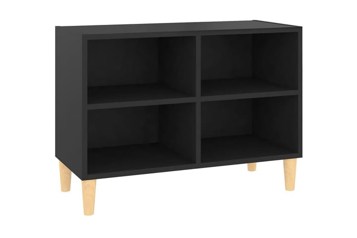 TV-bänk med massiva ben svart 69,5x30x50 cm - Svart - Möbler - Bord & matgrupp - Avlastningsbord & sidobord - Sängbord & nattduksbord