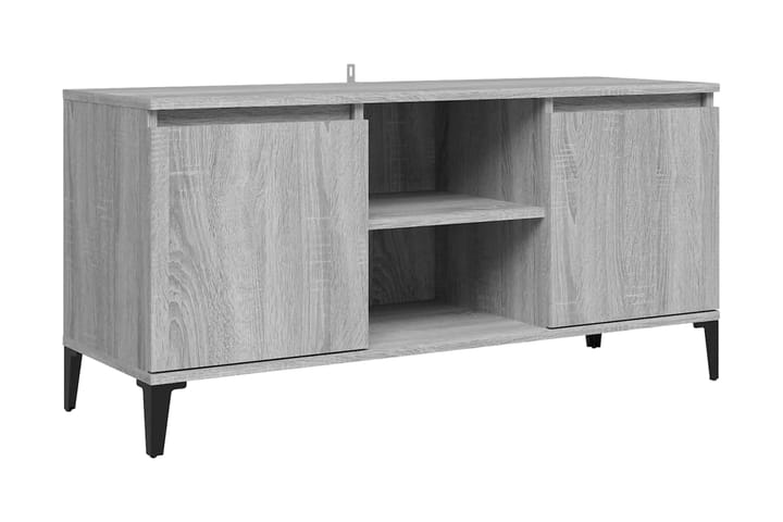 TV-bänk med metallben grå sonoma 103,5x35x50 cm - Grå - Förvaring - Förvaringsmöbler - Sideboard & skänk