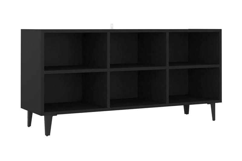 TV-bänk med metallben svart 103,5x30x50 cm - Svart - Möbler - TV- & Mediamöbler - TV bänk & mediabänk