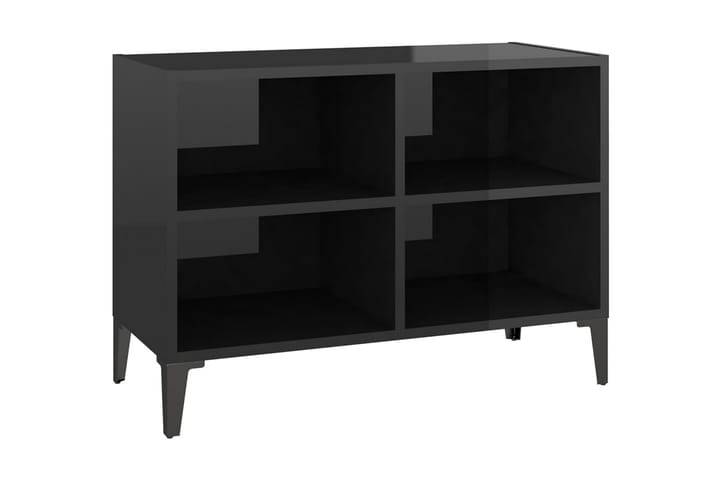 TV-bänk med metallben svart högglans 69,5x30x50 cm - Svart - Möbler - TV- & Mediamöbler - TV-bänk & mediabänk