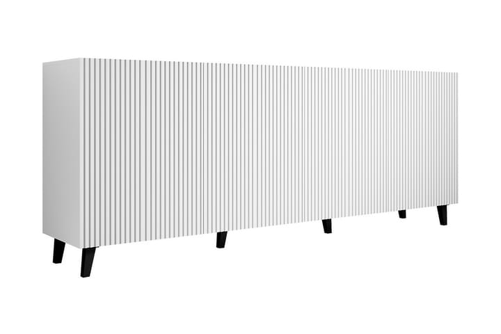 Tv-bänk Pafolo 40x82x200 cm - Vit/Svart - Belysning - Dekorationsbelysning