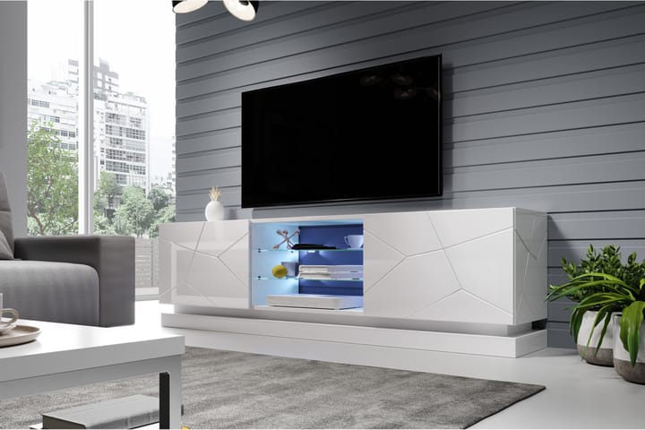 Tv-bänk Quiapo 200x42x57 cm - Vit Högglans - Möbler - TV- & Mediamöbler - TV bänk & mediabänk