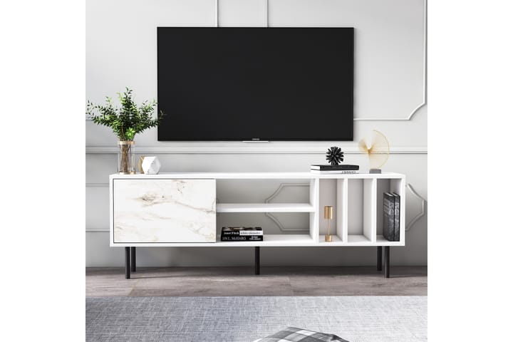 Tv-bänk Soia 160 cm - Vit - Möbler - TV- & Mediamöbler - TV bänk & mediabänk