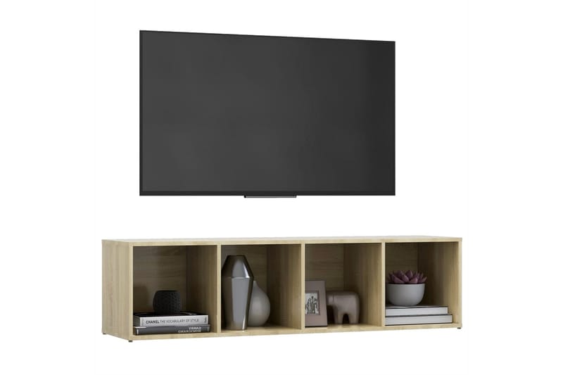 TV-bänk sonoma-ek 142,5x35x36,5 cm spånskiva - Brun - Möbler - TV- & Mediamöbler - TV-bänk & mediabänk