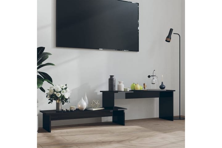 TV-bänk svart högglans 180x30x43 cm spånskiva - Svart - Möbler - TV- & Mediamöbler - TV-bänk & mediabänk